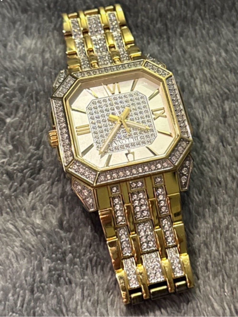 Bulova Gold-Tone Crystal Accent Women's Bracelet Watch